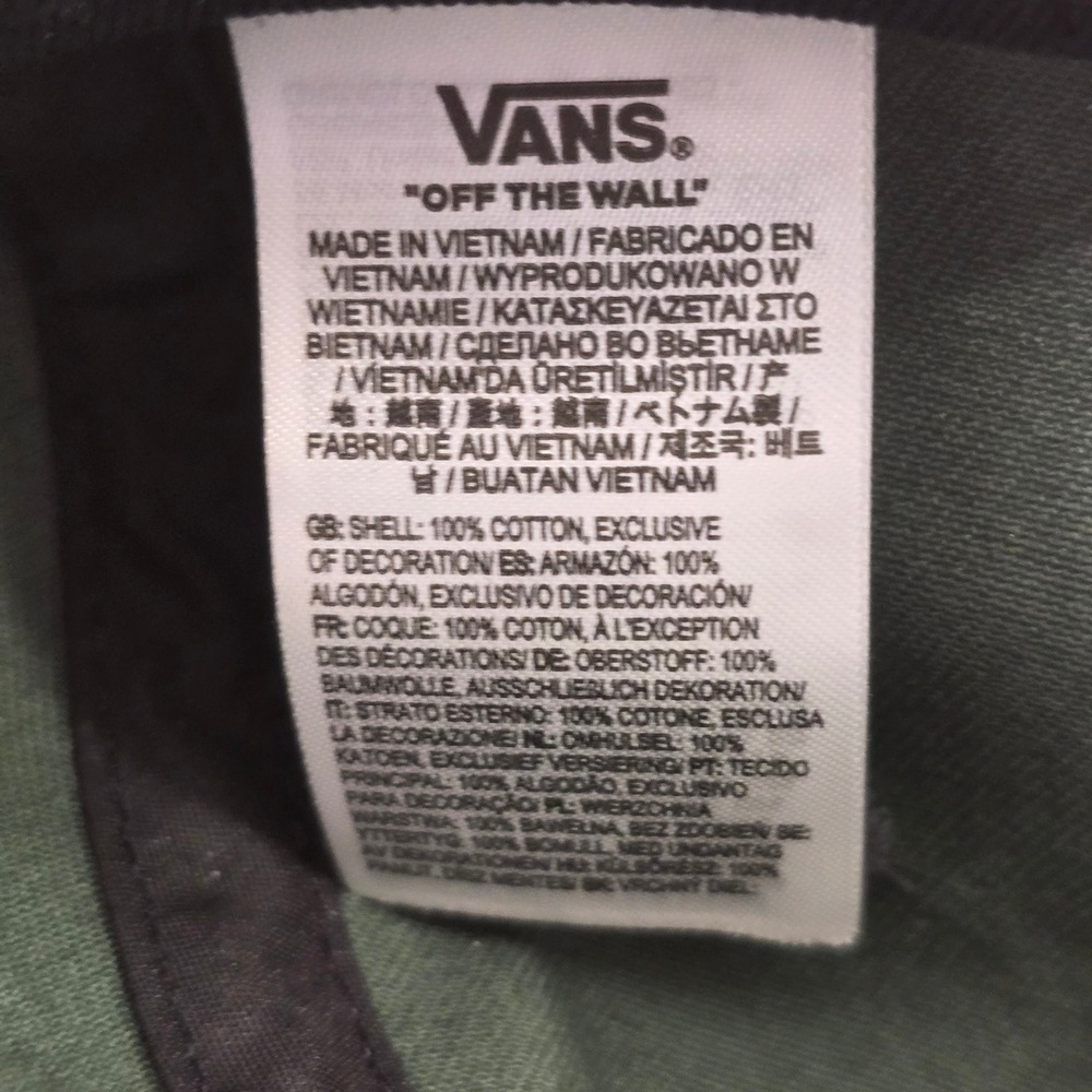 Vans Off The Wall Mens Forest Green Cotton Twill Adjustable Dad Hat Baseball Cap - Picture 8 of 11